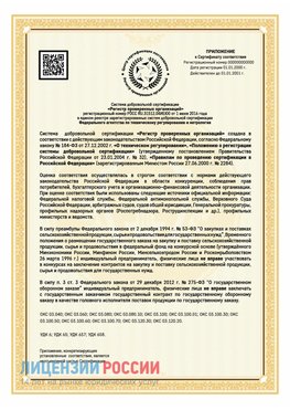 Приложение к сертификату для ИП Бор Сертификат СТО 03.080.02033720.1-2020